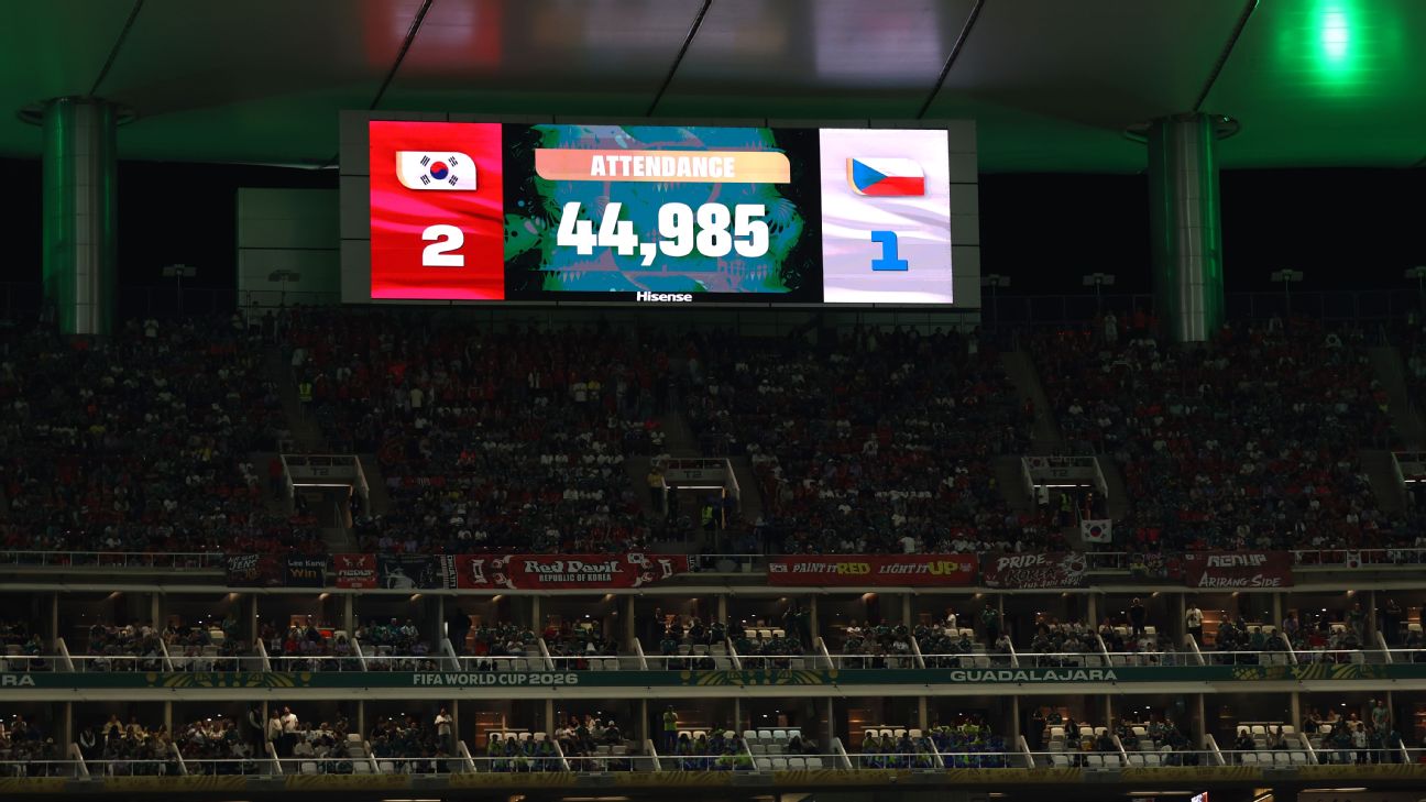 FIFA为南韩对捷克世界杯比赛出席数据辩护，44985人数遭空座质疑